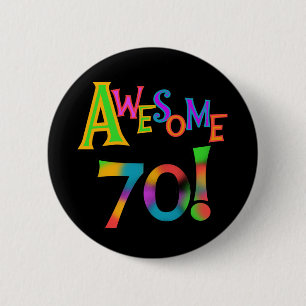 Geweldige 70 T-shirts en cadeautjes op zaterdag Ronde Button 5,7 Cm