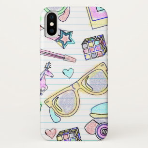 Geweldige 80-kleurenboekpatroon iPhone x hoesje