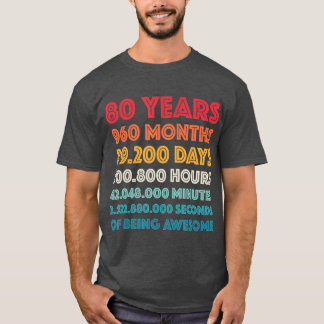 Geweldige 80e verjaardag Cadeau Funny Retro 80 jaa T-shirt