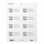 Geweldige 90 T-shirts en cadeautjes op de dag van  Etiket (Full Sheet)