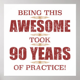 Geweldige 90e verjaardag poster