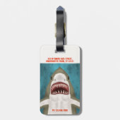 Geweldige aanval op witte haai Aangepaste oceaangr Bagagelabel (Achterkant verticaal)