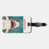 Geweldige aanval op witte haai Aangepaste oceaangr Bagagelabel (Achterkant horizontaal)