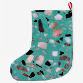 Geweldige  abstract marmer afbeelding grote kerstsok (Achterkant)