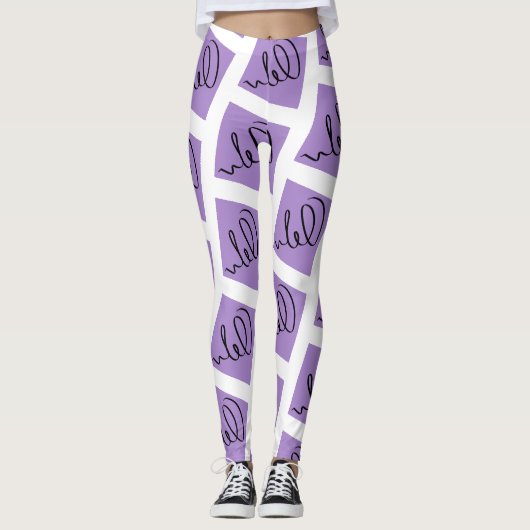 Geweldige Abstracte Kunst Schrijven Print Leggings (Voorkant)