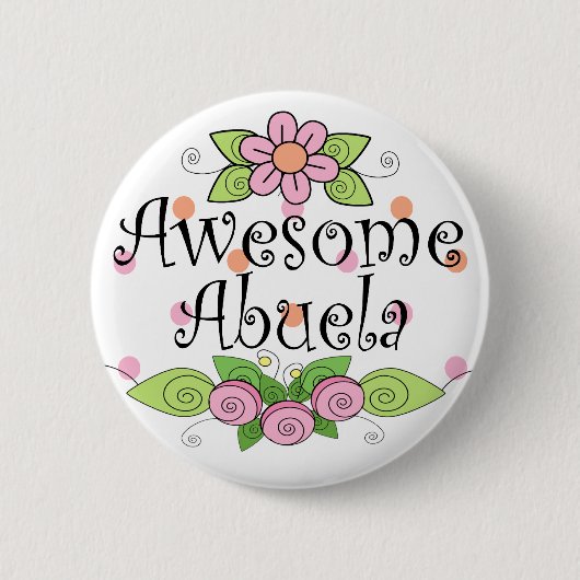 Geweldige Abuela T-Shirt Ronde Button 5,7 Cm (Voorkant)