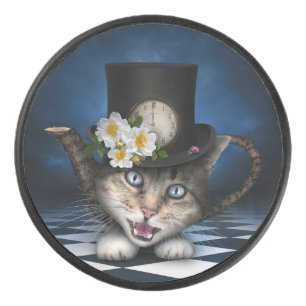 Geweldige Alice in Wonderland Theepot Kat Hockey Puck