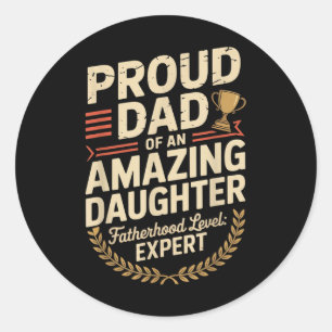 Geweldige als mijn dochter, leuk papa cadeau voor ronde sticker