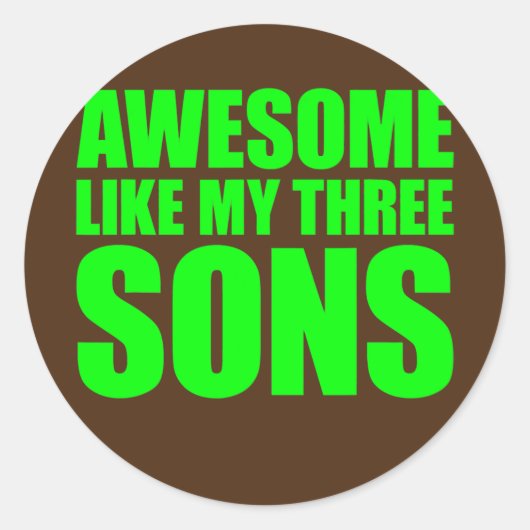 Geweldige als mijn drie-zons-Moederdag en Ronde Sticker (Voorkant)