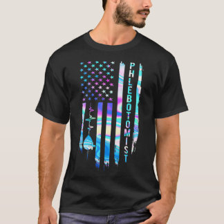 Geweldige Amerikaanse vlag Heart Phlebotomist T-shirt