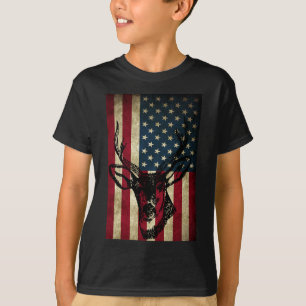 Geweldige Amerikaanse Vlag Patriottisch Herten Jag T-shirt