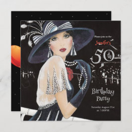 Geweldige Art Deco 50e verjaardag Kaart