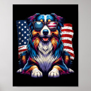 Geweldige Australian Shepherd op 4 juli Poster