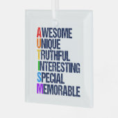 Geweldige Autism Pride Acronym Cute Kerstmis Glas Ornament (Voorkant links)