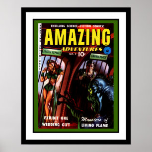 Geweldige avonturen #2 Retro Sci-Fi-stripboek Poster