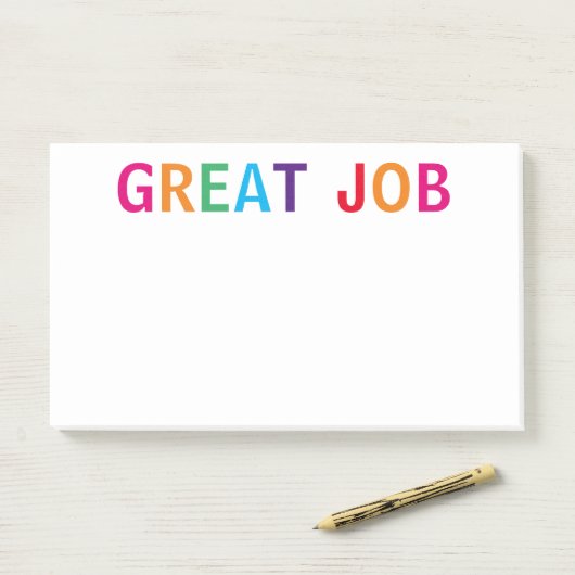 Geweldige baan Bright Post-it Notes (Op bureau)