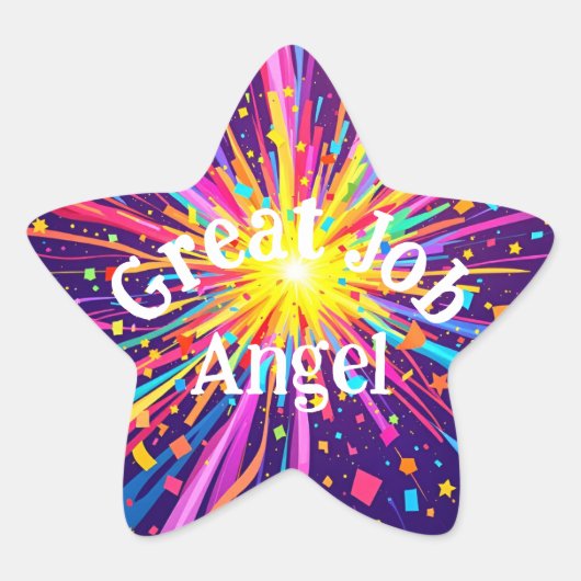 Geweldige baan kleurrijk ster sticker (Voorkant)