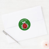 Geweldige baan lidybug leraren groen ronde sticker (Envelop)