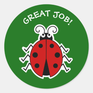 Geweldige baan lidybug leraren groen ronde sticker
