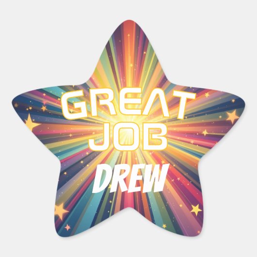 Geweldige baan sprankelend ster sticker (Voorkant)