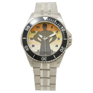 Geweldige beer Kleuren Spierspier Beer Horloge