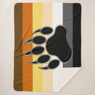 Geweldige Beer Pride Flag Beer Paw Sherpa Deken