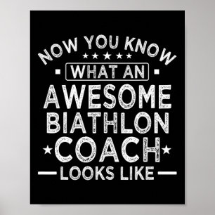 Geweldige Biathlon Coach Funny Biathlon Coach Humo Poster