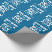 GEWELDIGE BIRTHDAY DAD Aangepaste naam BLAUW WHITE Cadeaupapier (Hoek)