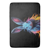 Geweldige Blauw Konijn op Vuur Badmat (Voorkant Verticaal)