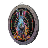 Geweldige Blauw Konijn op Vuur Dartbord (Voorkant Rechts)
