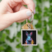 Geweldige Blauw Konijn op Vuur Sleutelhanger (Hand)