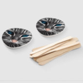 Geweldige Blauw Oog Kattengezicht Handwaaier (Niet-gemonteerd)