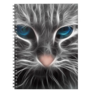 Geweldige Blauw Oog Kattengezicht Notitieboek