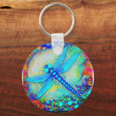 Geweldige blauwe dragonfly door Sharles Sleutelhanger (Voorkant)