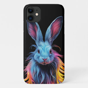 Geweldige Blauwe Konijn op Vuur iPhone 11 Hoesje