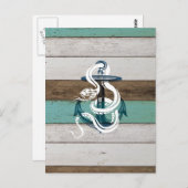 Geweldige blauwe verankering witte slang briefkaart (Voorkant / Achterkant)