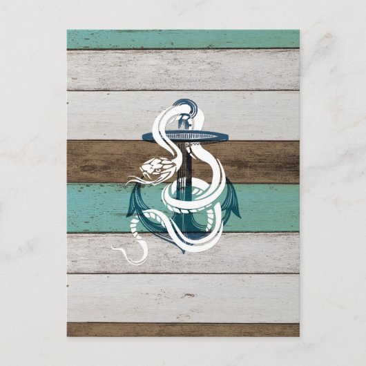 Geweldige blauwe verankering witte slang briefkaart (Voorkant)