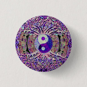 Geweldige blik Yin Yang Tree Ronde Button 3,2 Cm