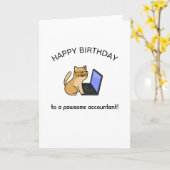 geweldige boekhouder Grappig Leuke kantoor Cat Ver Kaart (Gele Bloem)