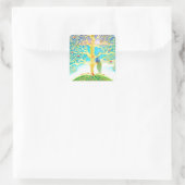 GEWELDIGE BOOM VAN HET LEVEN VIERKANTE STICKER (Tas)