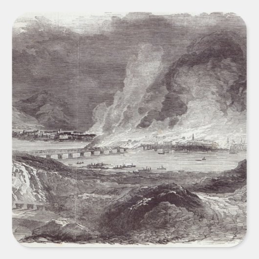 Geweldige brand in Pittsburgh Vierkante Sticker (Voorkant)