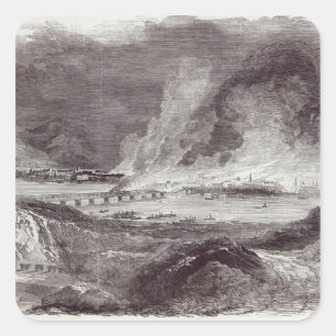 Geweldige brand in Pittsburgh Vierkante Sticker