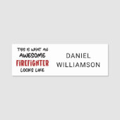 Geweldige brandweerman Grappige brandweerman Naamplaatje (Voorkant)