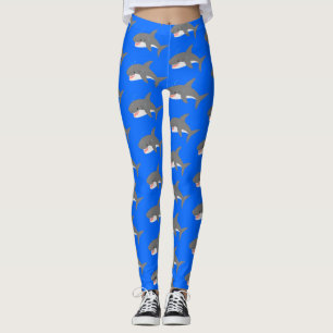 Geweldige cartoon voor witte haai leggings