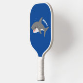 Geweldige cartoon voor witte haai pickleball paddle (Links)