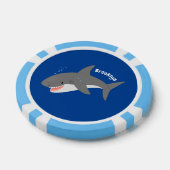 Geweldige cartoon voor witte haai poker chips (Enkel)