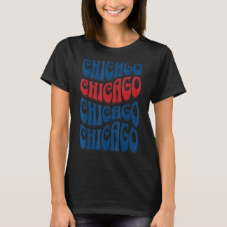 Geweldige Chicago Illinois Groovy Retro 60s 70s St T-shirt