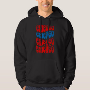 Geweldige Chicago Illinois Groovy Retro Distress 1 Hoodie