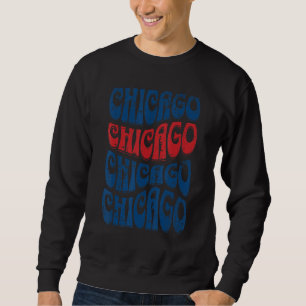 Geweldige Chicago Illinois Groovy Retro Distress D Trui