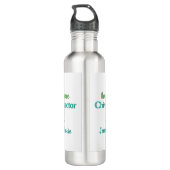 Geweldige Chiropractor Groene Blauwgroen Tekst Waterfles (Achterkant)